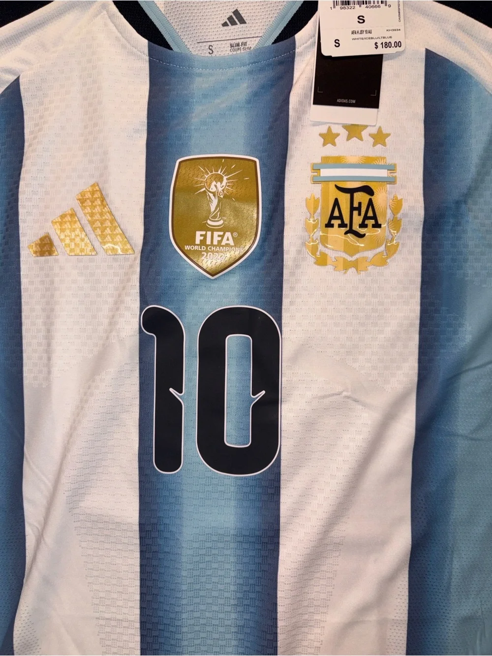 adidas Argentina #10 Soccer Jersey - Sky Blue, White & Gold